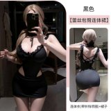 Black [Includes bodysuit (with bell collar) + pencil skirt]