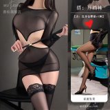 Black + open-crotch socks