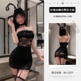 Black mini skirt + underwear + ears
