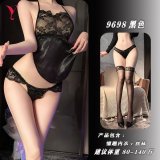 Black suit + matching stockings