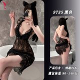 Black nightgown + T-shirt