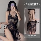 Black (nightgown + thong)