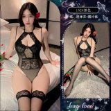 Black [Underwire Bodysuit] + Pictured Stockings