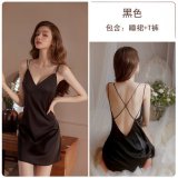 Black (slip dress + thong)