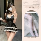 Black suit + white stockings