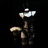 Black + matching suspender stockings