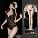 Black and white fishnet stockings