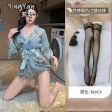 0833 Blue + Black Stockings