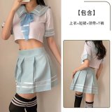 Light blue school uniform set (top + skirt)