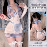Blue and white [dress + apron + sleeves_2 + T-shirt]