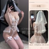 Wedding Bride (Includes: Open Crotch Bodysuit + Veil + Hair Clip)
