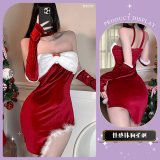 Christmas strapless top + white stockings