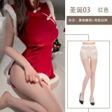 Christmas outfit + white open-crotch socks