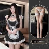 Cute maid + white stockings