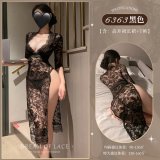 6977890236922◆Subtle Fragrance◆Black【High-Slit Long Skirt + T-Shirt】