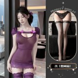 Dress + black fishnet stockings