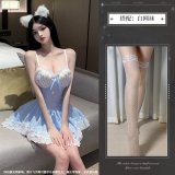 Dress + white fishnet stockings