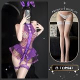 Cunning Rabbit Cave* Purple + White Stockings