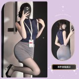 Grayish purple + black stockings