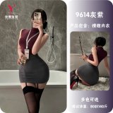 Grayish purple + fishnet stockings