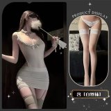 Gray and white stockings