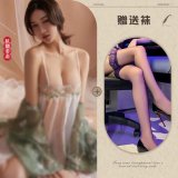 Chinese-style Hanfu + purple stockings