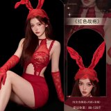 4003 Red + 8014 Red Headband + 8068 Red Lace Gloves