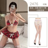 Red plaid suit + white open-crotch socks