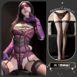 Binding and trembling* Purple + black fishnet stockings + blindfold