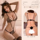 Leopard print bodysuit (excluding headpiece and neck accessory)