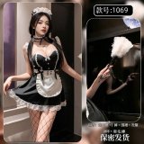 Maid outfit + badminton racket