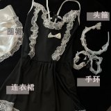 Maid outfit + lace black stockings