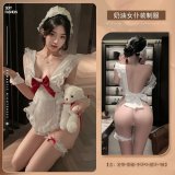 Maid outfit + white stockings