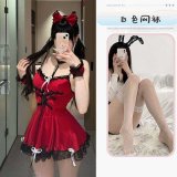 Maid dress + white fishnet stockings