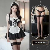 Maid uniform + black stockings