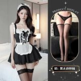 Maid uniform + black stockings