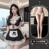 Maid uniform + white stockings