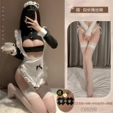 Maid + white stockings + nipple covers