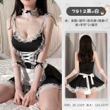 Maid uniform + white fishnet stockings