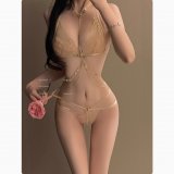 ◆Heartwarming Colors◆Champagne【Hallet Neck Chain + Bra + Panties】
