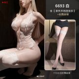 NY1SYT006191\t White [Single Open Crotch Bodysuit] + White Stockings