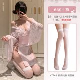 NY1ZFT004829◆Cherry Blossom Romance◆Pink【Bra + Top + Skirt + Waist Belt + Thong】+White Stockings