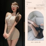 OL Secret Love Robe + Black Open Crotch Stockings