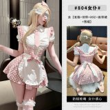 Pink (top + skirt + apron + headband) + P4 white