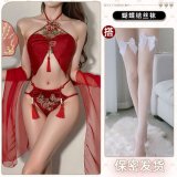 Flowers in full bloom, symbolizing wealth and prosperity + white bow-tie stockings