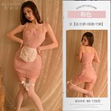 [Pink] Sundress + Apron + Thong + Stockings