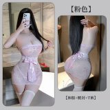 Light pink [kimono + obi + thong] + matching white stockings
