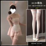 Pink suit + white fishnet stockings