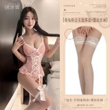 Pink (one-piece bodysuit + lace stockings)