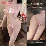 Pink bodysuit + size 5 pink fishnet stockings